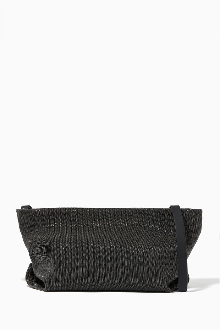 

Shoulder Bag in Monili Beads, Grey