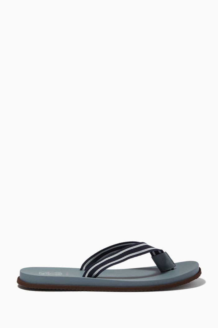 

Flip-flops with Striped Grosgrain Band, Grey