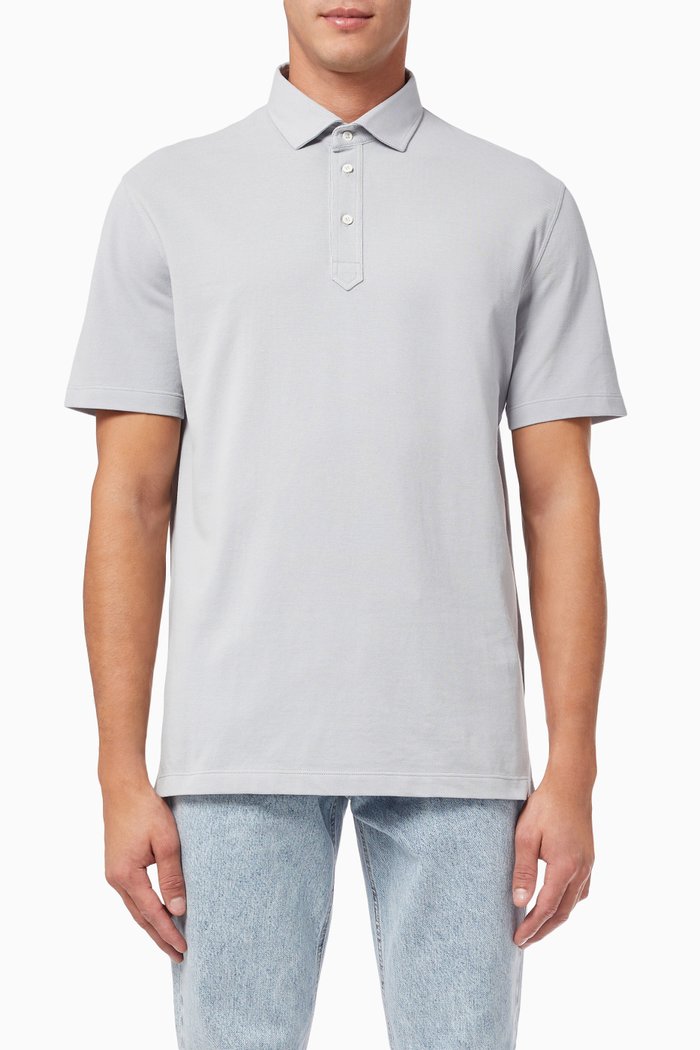 

Polo T-shirt in Piqué Cotton, Grey