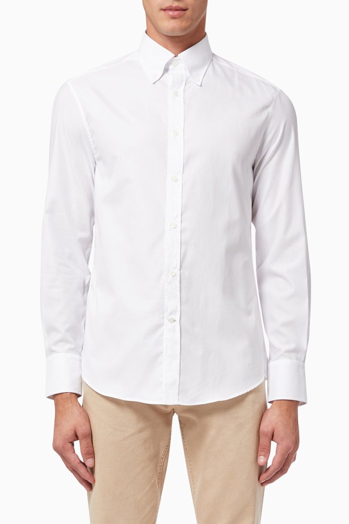 

Long Sleeve Shirt in Cotton, White