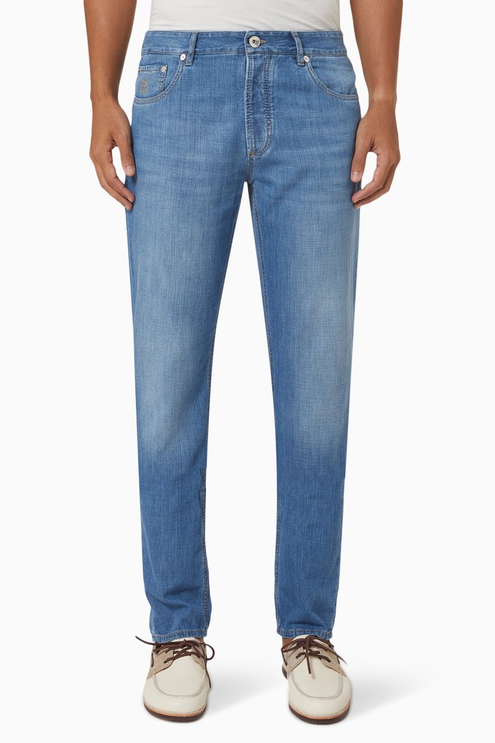 

Straight Leg Jeans in Denim, Blue