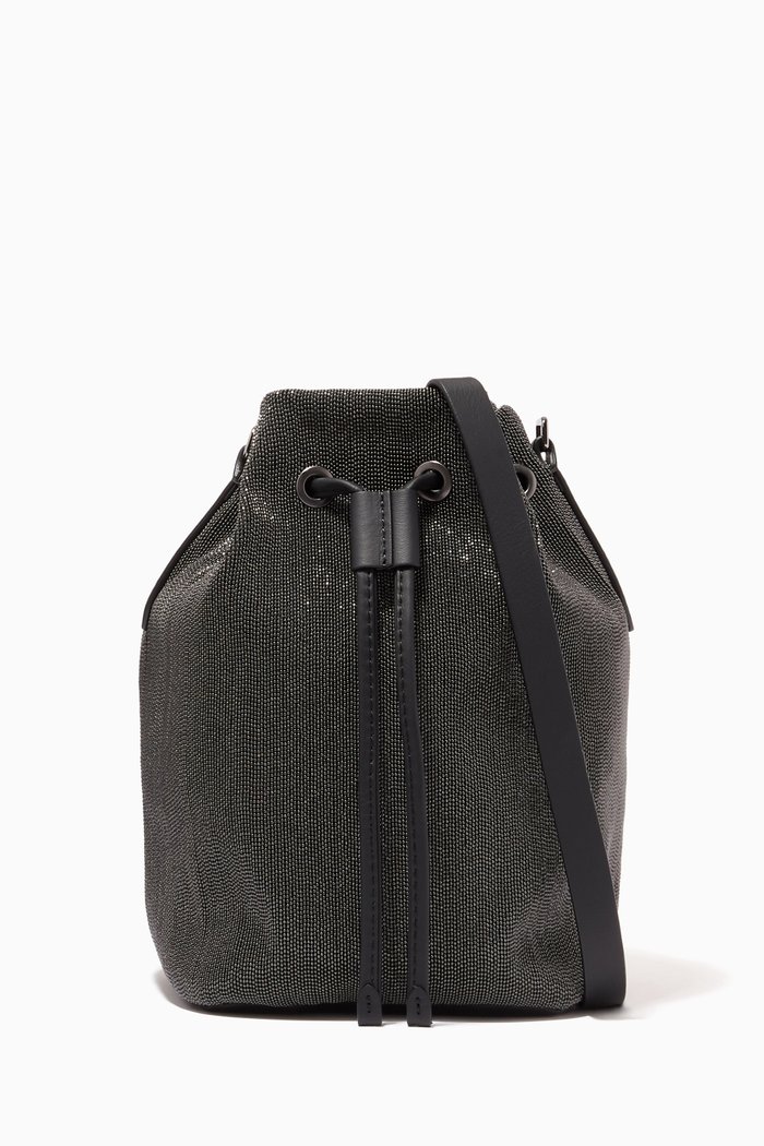 

Soft Bucket Bag in Monili Beads, Grey