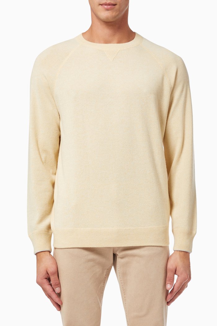 

Long Sleeve Sweater in Cashmere, Yellow