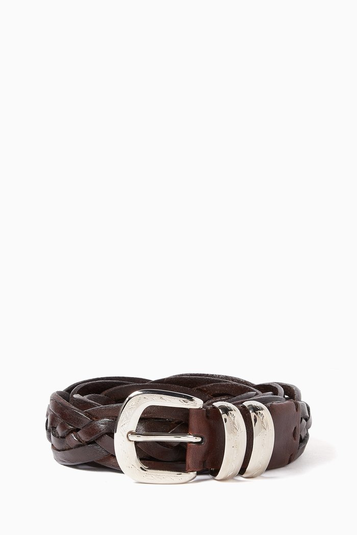 

Braided Belt in Leather, Brown