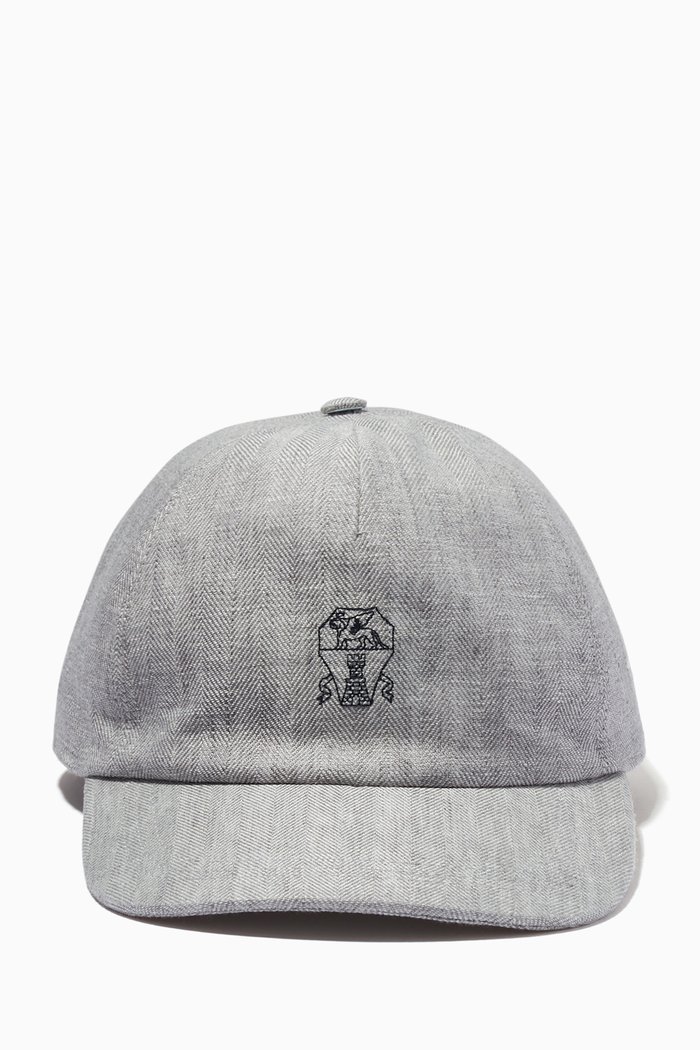 

Logo Cap in Linen Blend, White