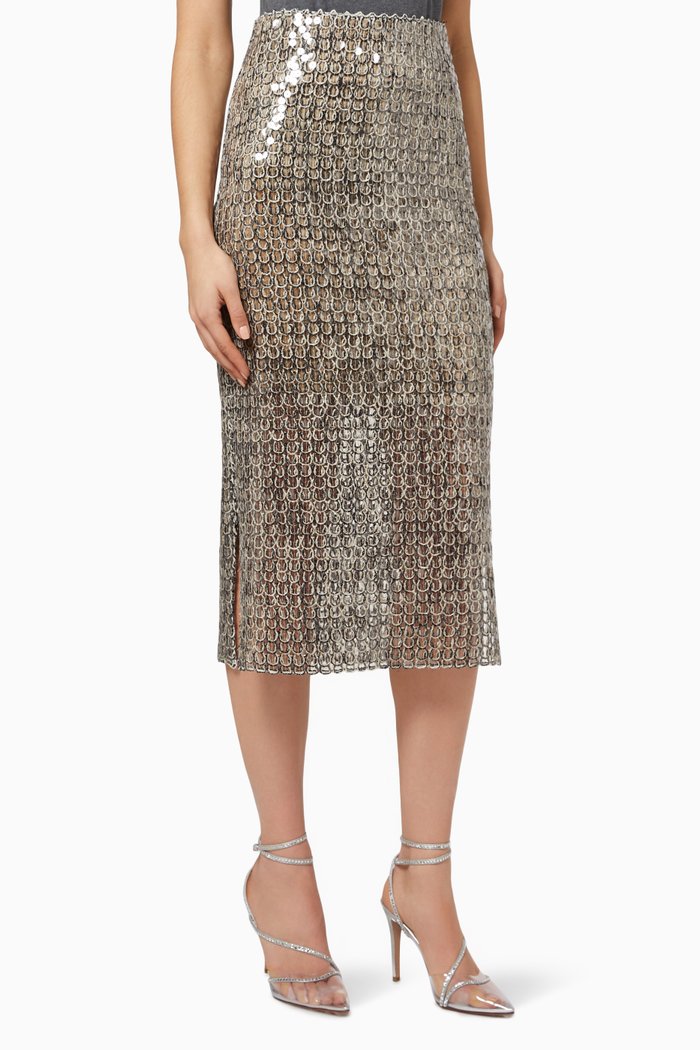 

Dazzling Embroidery Skirt in Jute & Cotton, Grey