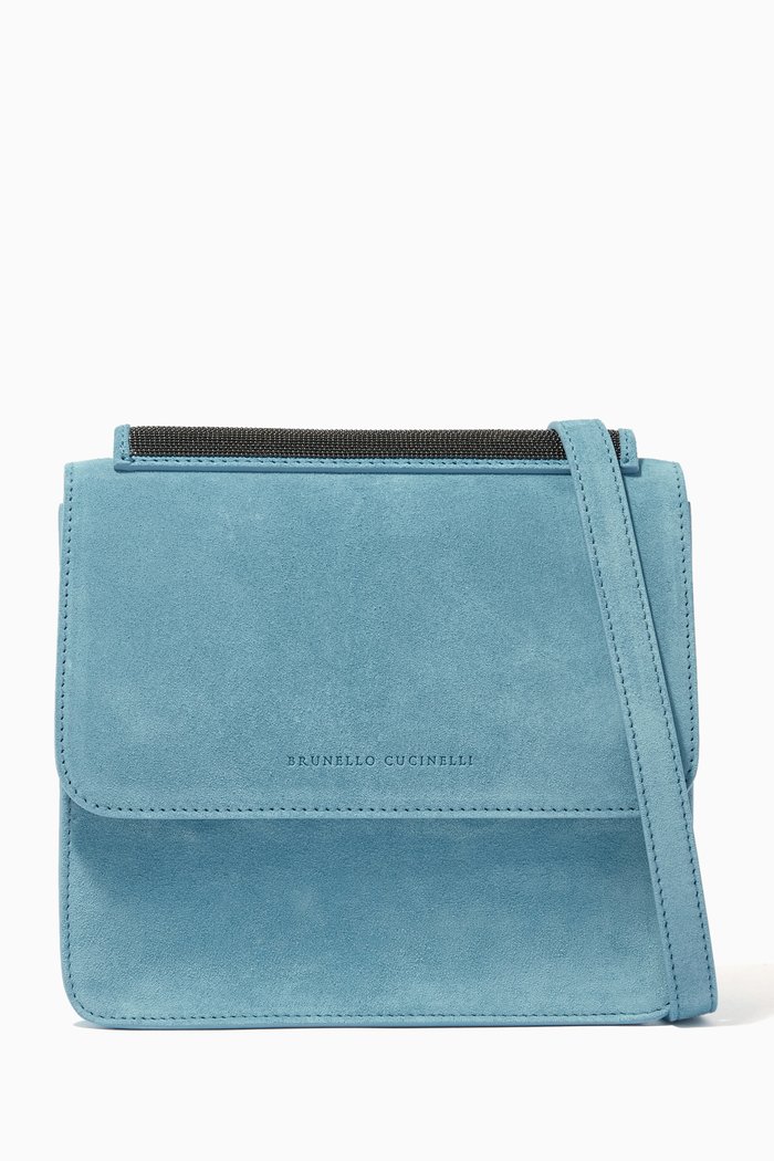 

Shoulder Bag in Suede, Blue
