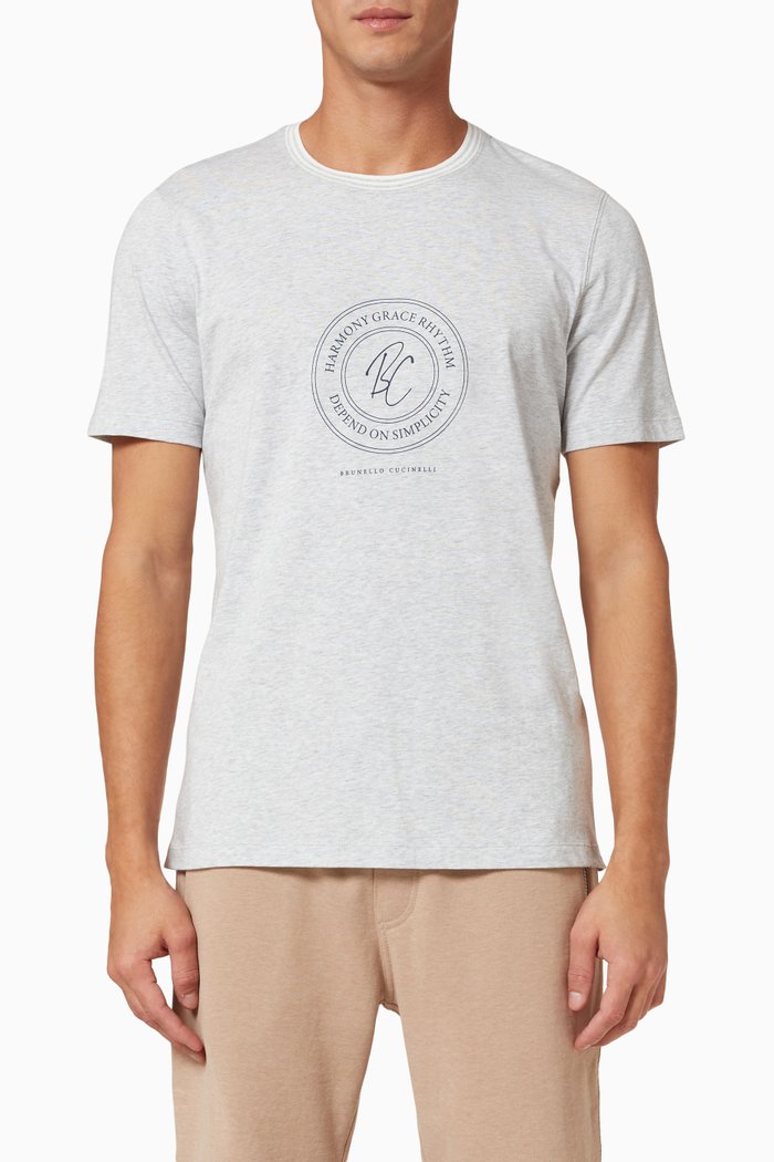 

BC Slogan Graphic T-shirt in Jersey, Grey