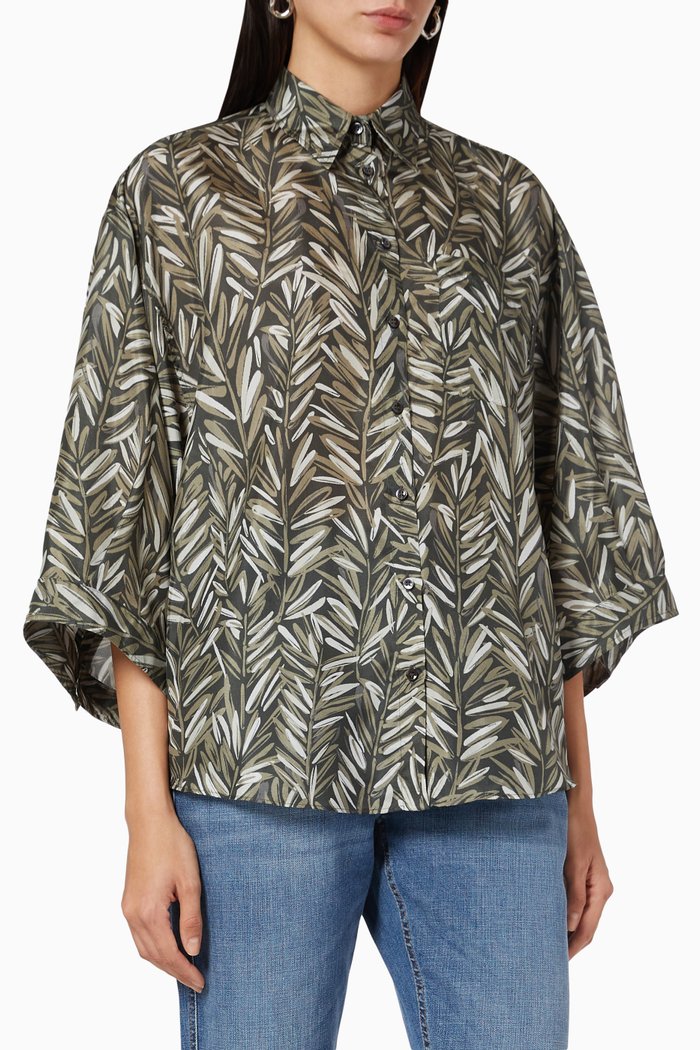 

Printed Blouse, Grey