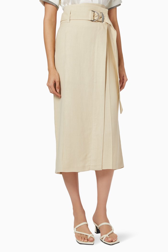 

Belted Midi Skirt, Yellow