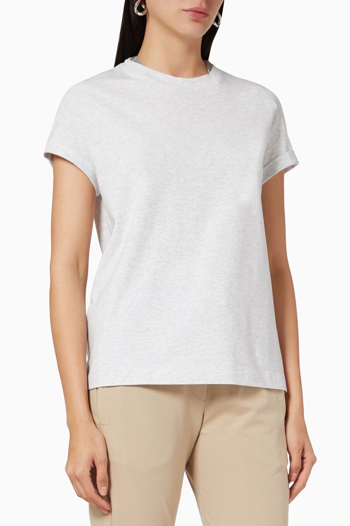 

Melange T-shirt in Jersey, Grey