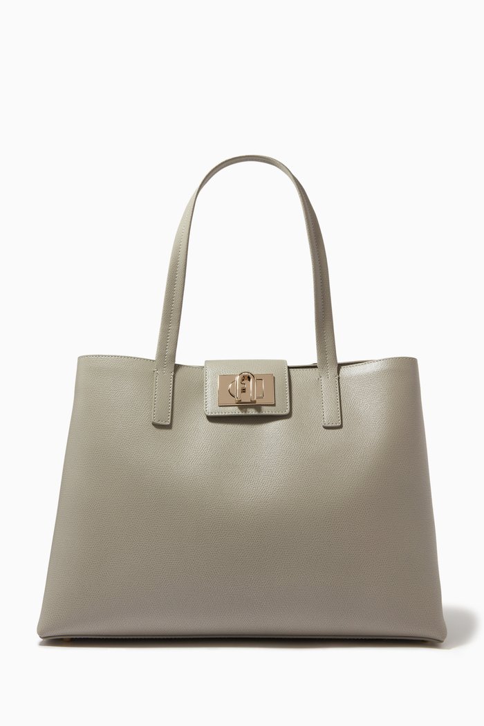 

Large 1927 Tote Bag in Leather, Neutral