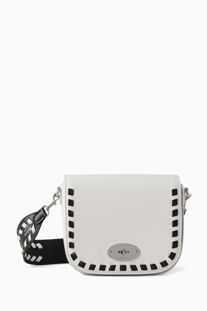 Small Darley Satchel Bag in Whipstitch Silky Calfskin, Multicolour