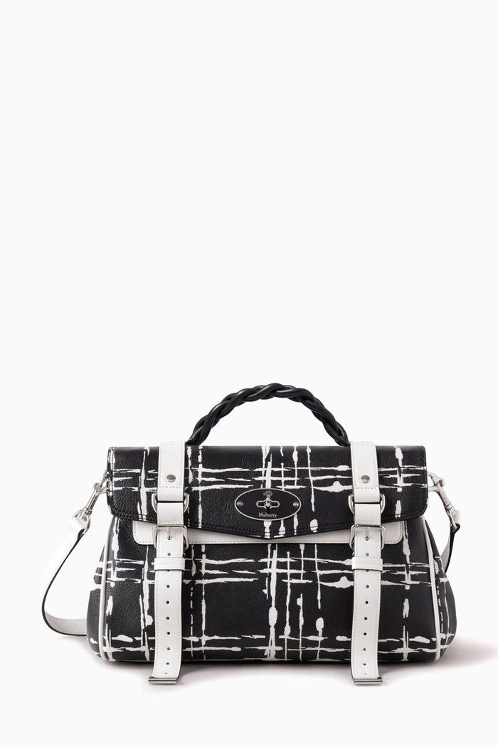 

Alexa Satchel Bag in Printed Leather, Multicolour