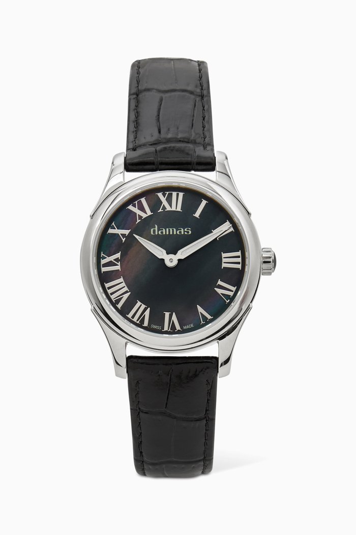 Sport Watch in Leather, Black