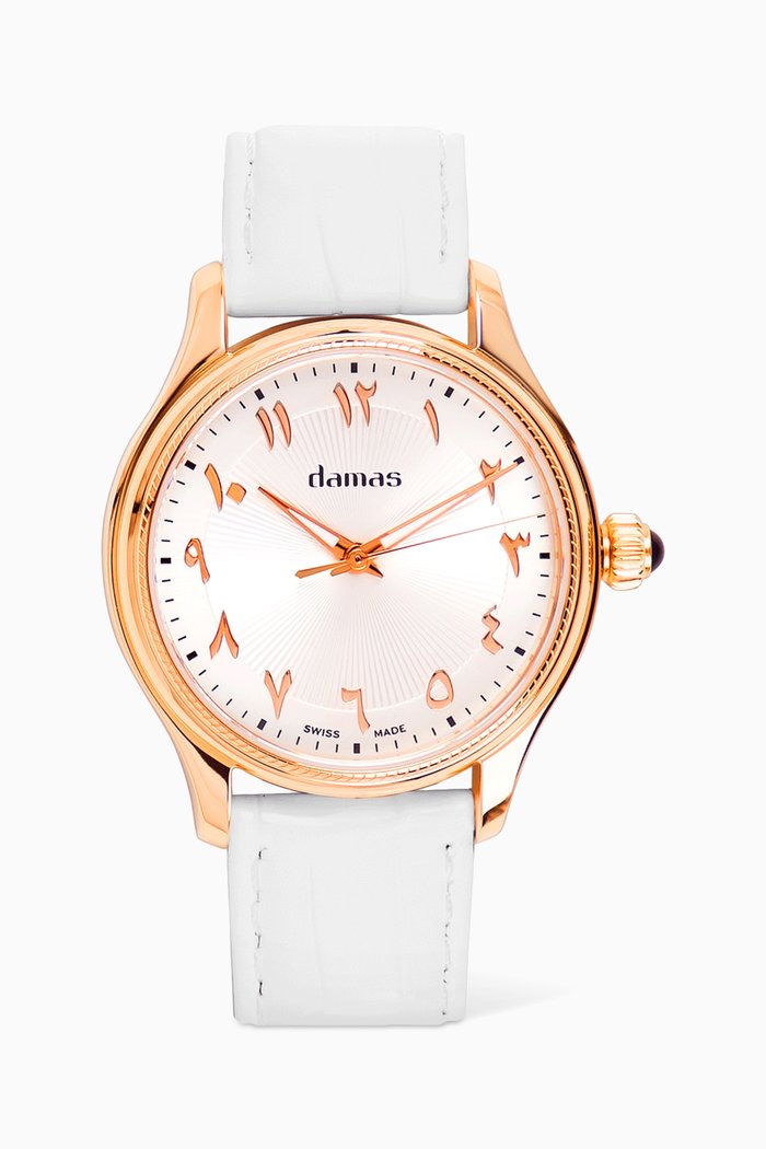 

Classic Watch in Leather, White