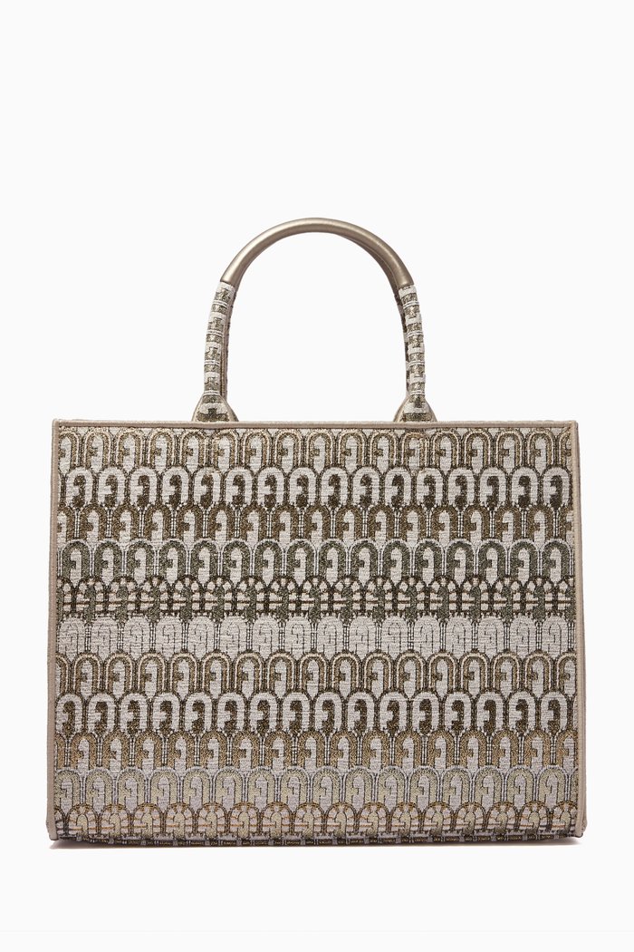 

Furla Opportunity Large Tote Bag in Fabric, Gold