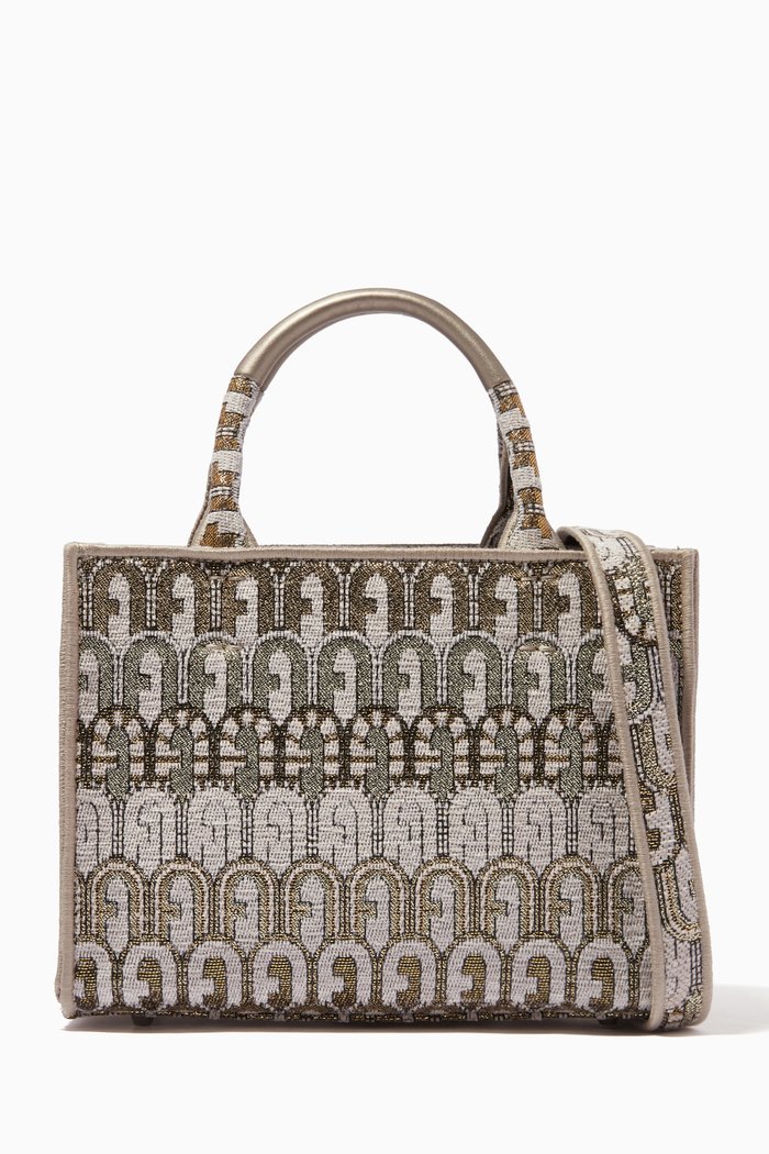 

Furla Opportunity Mini Tote Bag in Fabric, Gold