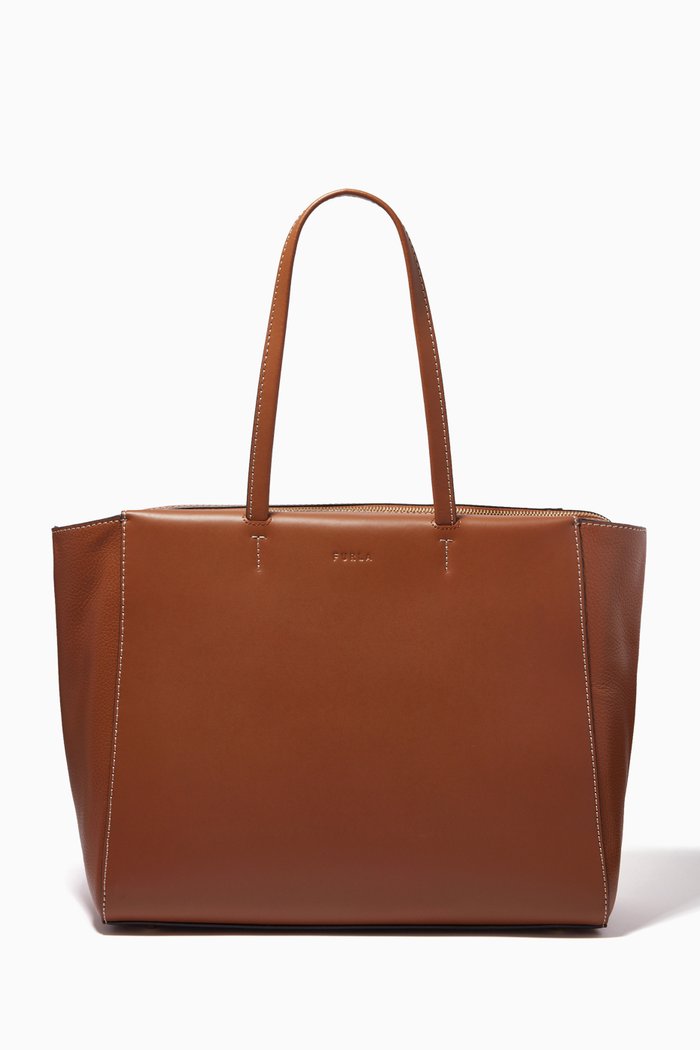 

Furla Regina Tote Bag in Calfskin Leather, Brown