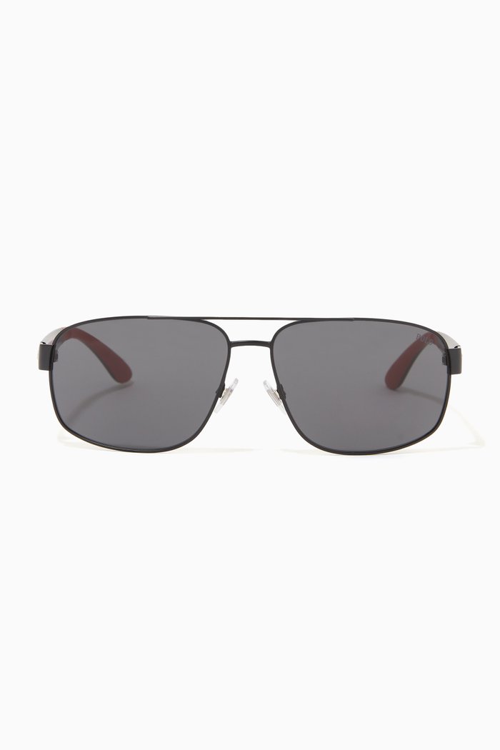 

Aviator Sunglasses in Acetate, Black
