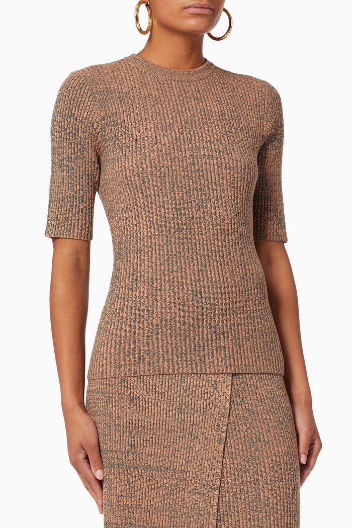 

Luna Knit Top in Cotton, Brown
