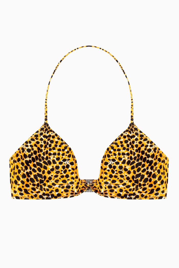 

Twisted String Bikini Top in Recycled Nylon, Yellow
