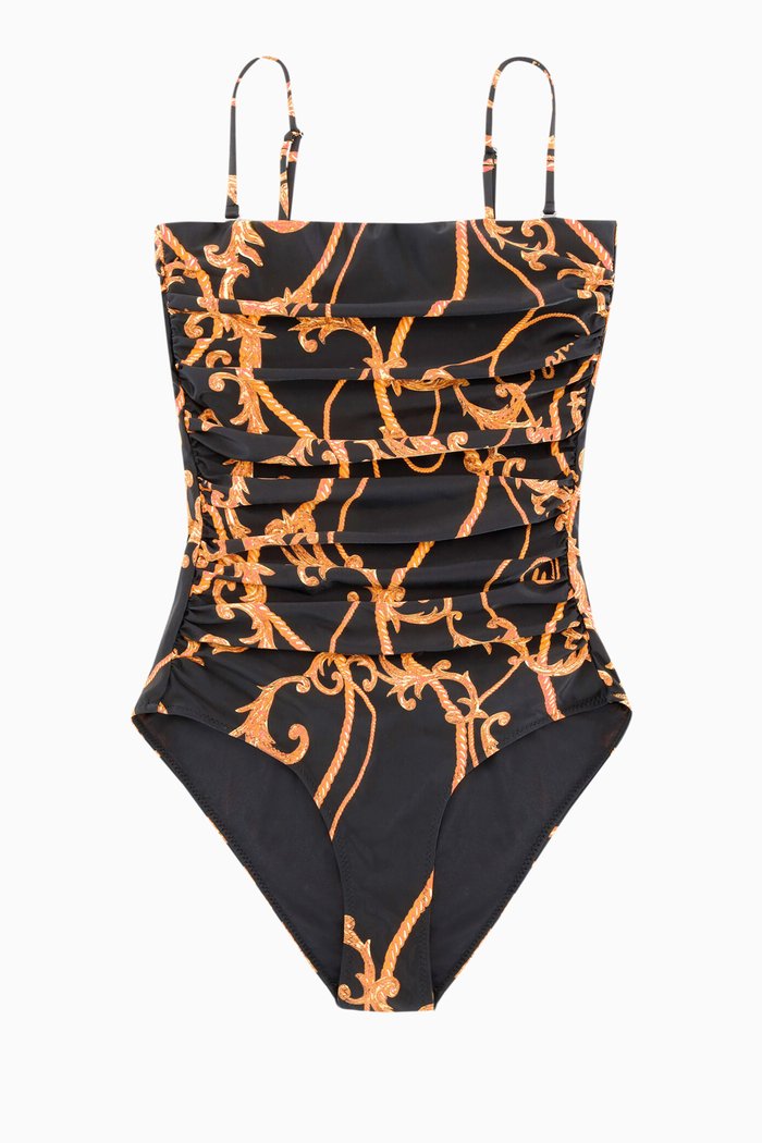 

Ruched Swimsuit in Recycled Nylon, Black