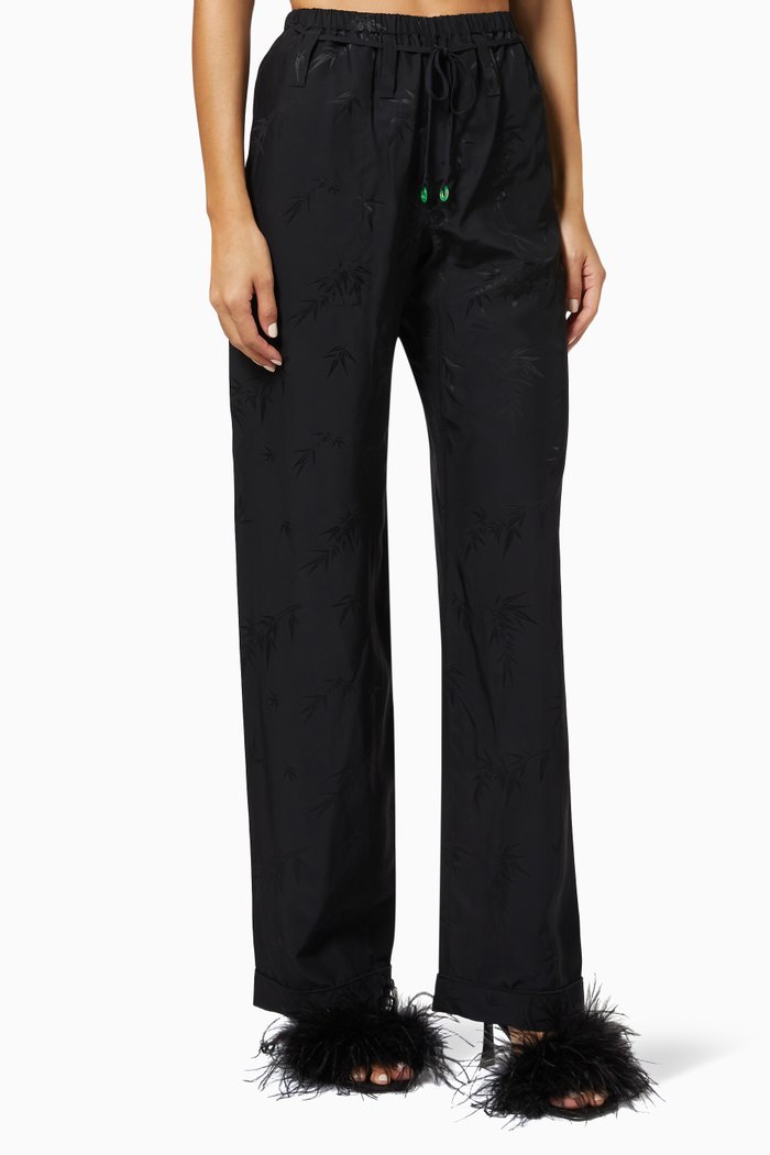 

PJ Pants in Viscose Jacquard, Black