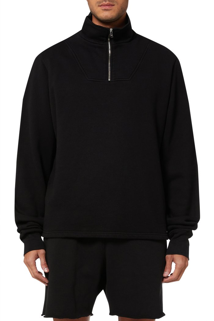 

Half Zip Yacht Pullover in Fleece, Black
