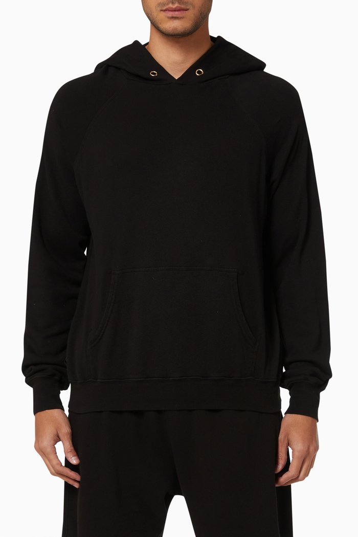 

Raglan Hoodie in French Terry, Black