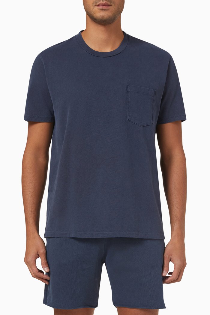 

Classic Pocket T-shirt in Cotton Jersey, Blue