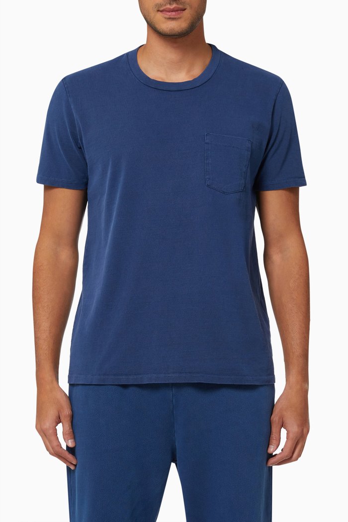 

Classic Pocket T-shirt in Cotton Jersey, Blue
