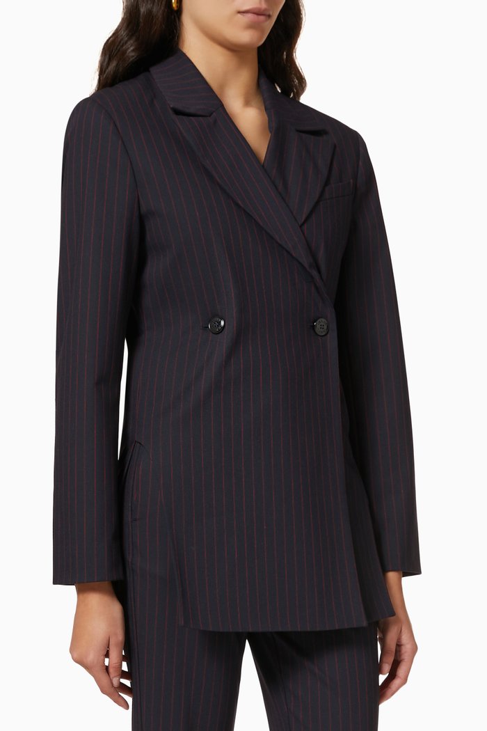 

Relaxed Blazer in Recycled Stretch Suiting Fabric, Blue