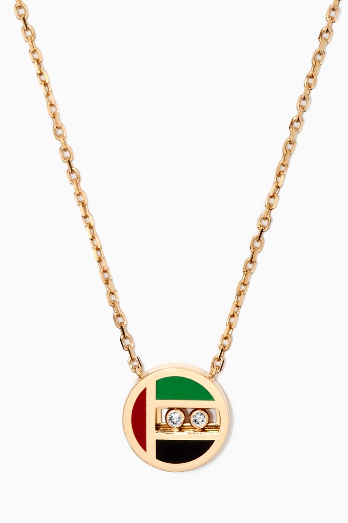 

UAE Edition Sliding Diamonds Circle Pendant in 18kt Yellow Gold
