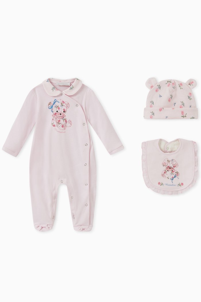

Teddy Print Set in Cotton Jersey, Pink