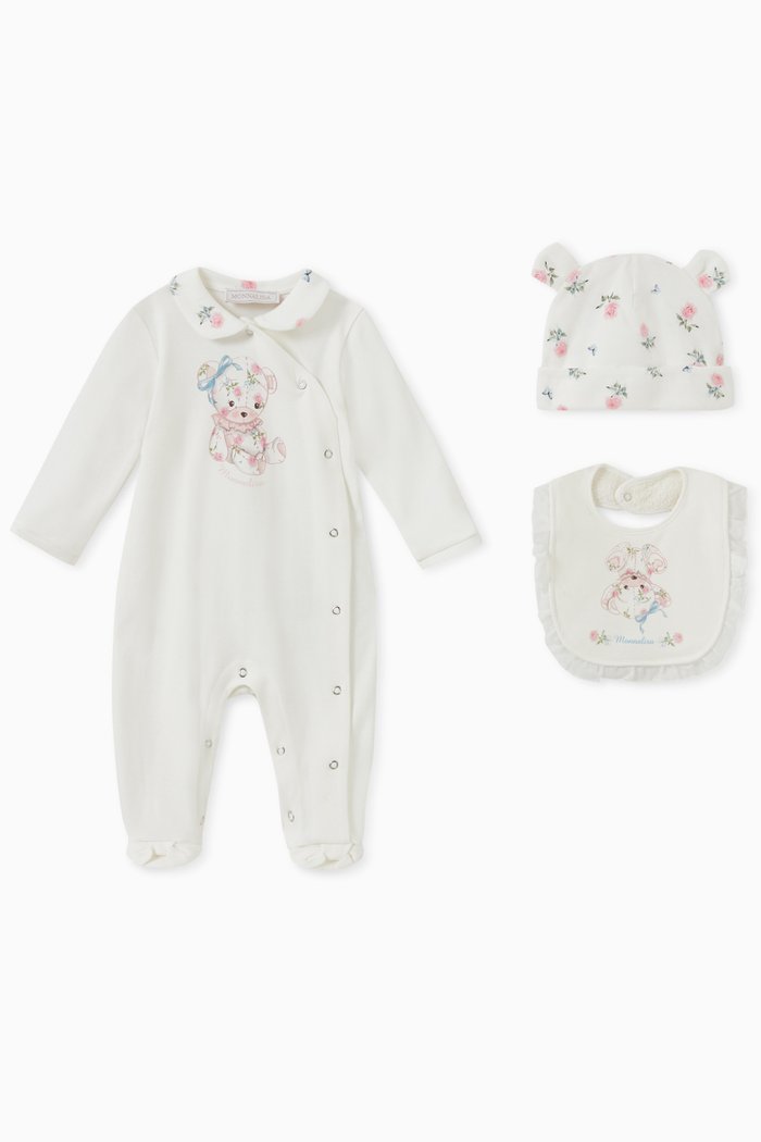 

Teddy Print Set in Cotton Jersey, White