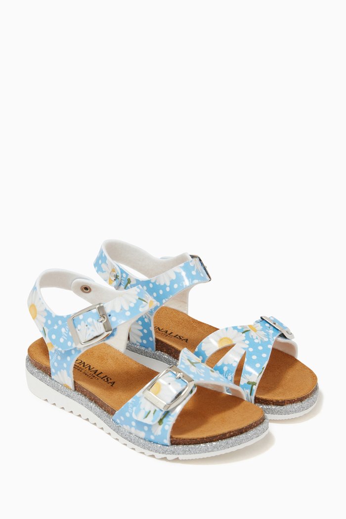 

Daisy Sandals in Faux Leather, Blue