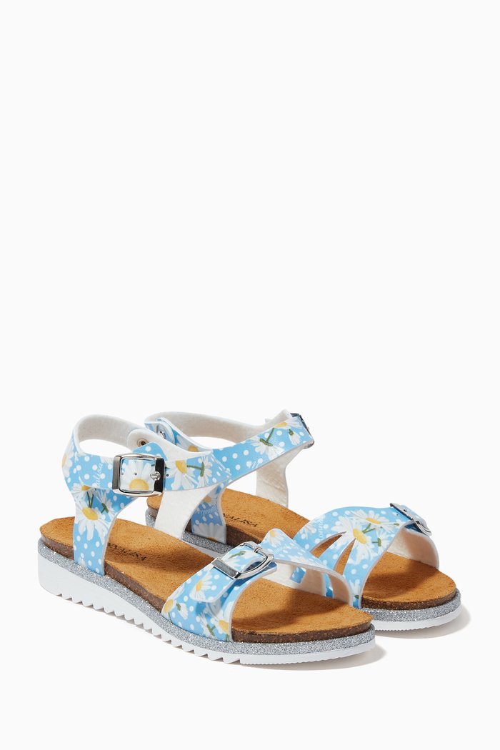 

Daisy Sandals in Faux Leather, Blue