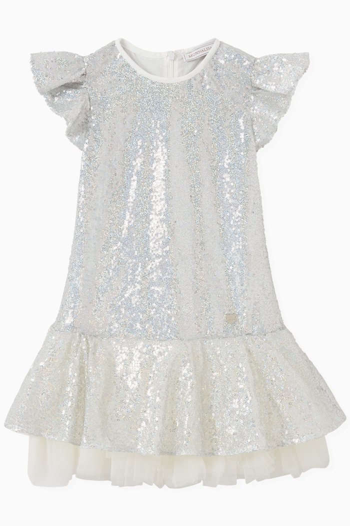 

Tutu Sequin Dress in Tulle, Silver