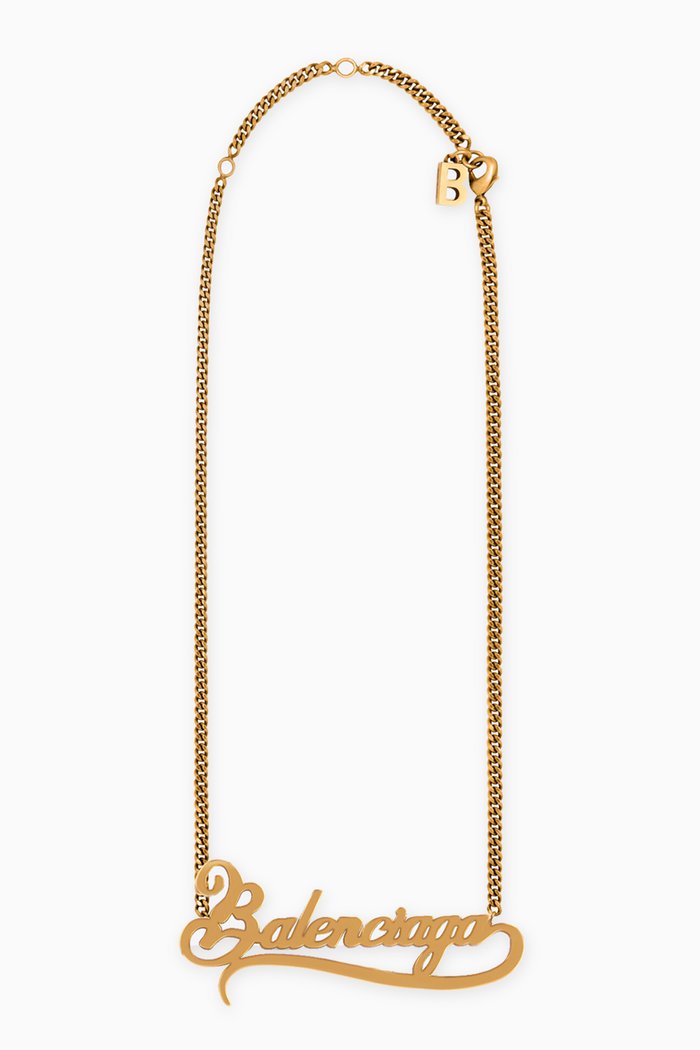 

Typo Valentine Necklace in Brass, Gold