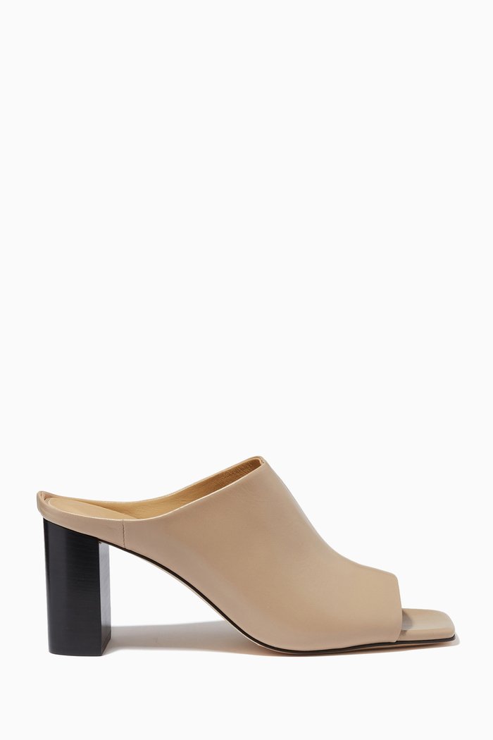 

Raf Square Mules in Nappa, Neutral