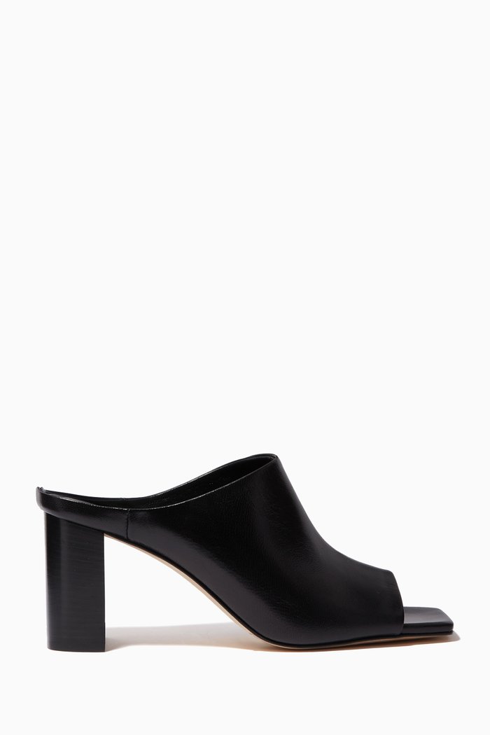 

Raf Square Mules in Nappa, Black