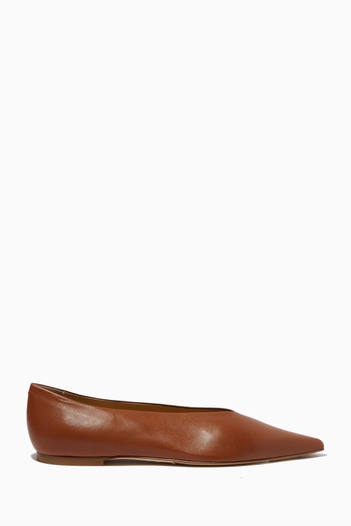 

Rosa Ballerina Flats in Nappa, Brown