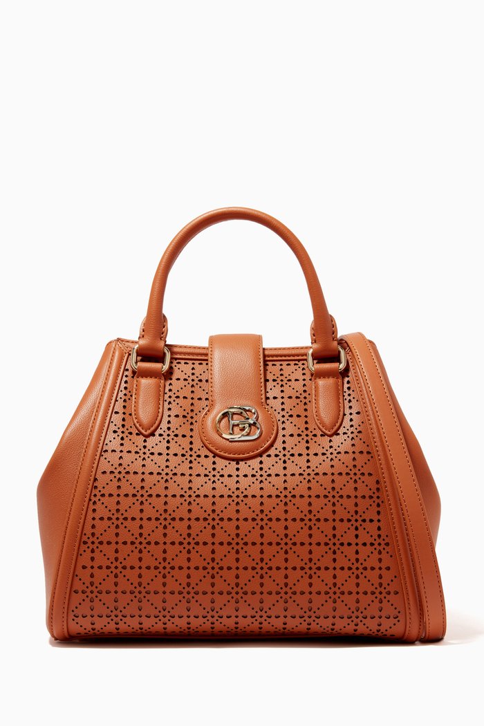 

Top Handle in Embossed Leather, Blue