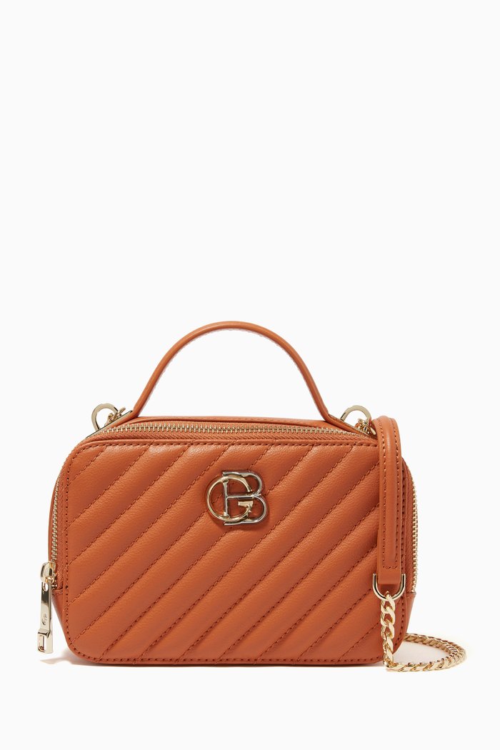 Crossbody in Quilted Leather, Brown