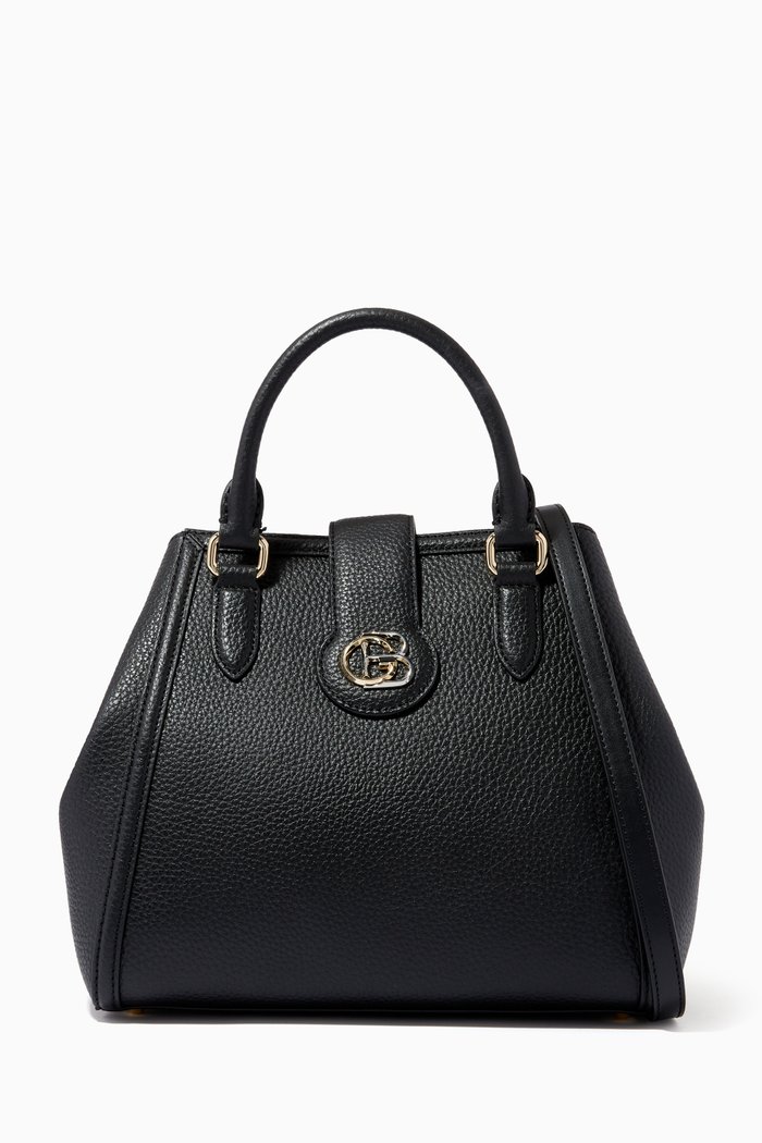 

Top Handle in Grained Leather, Black