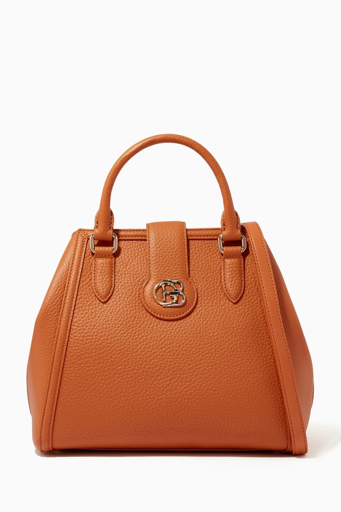 

Top Handle in Grained Leather, Brown