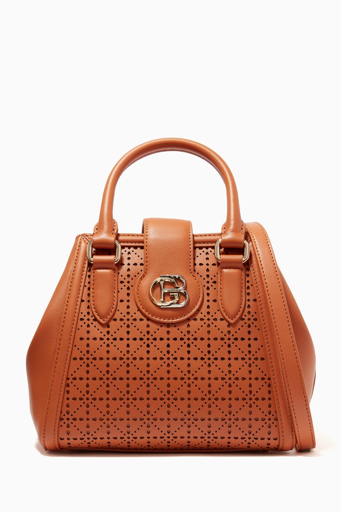 

Top Handle in Embossed Leather, Brown