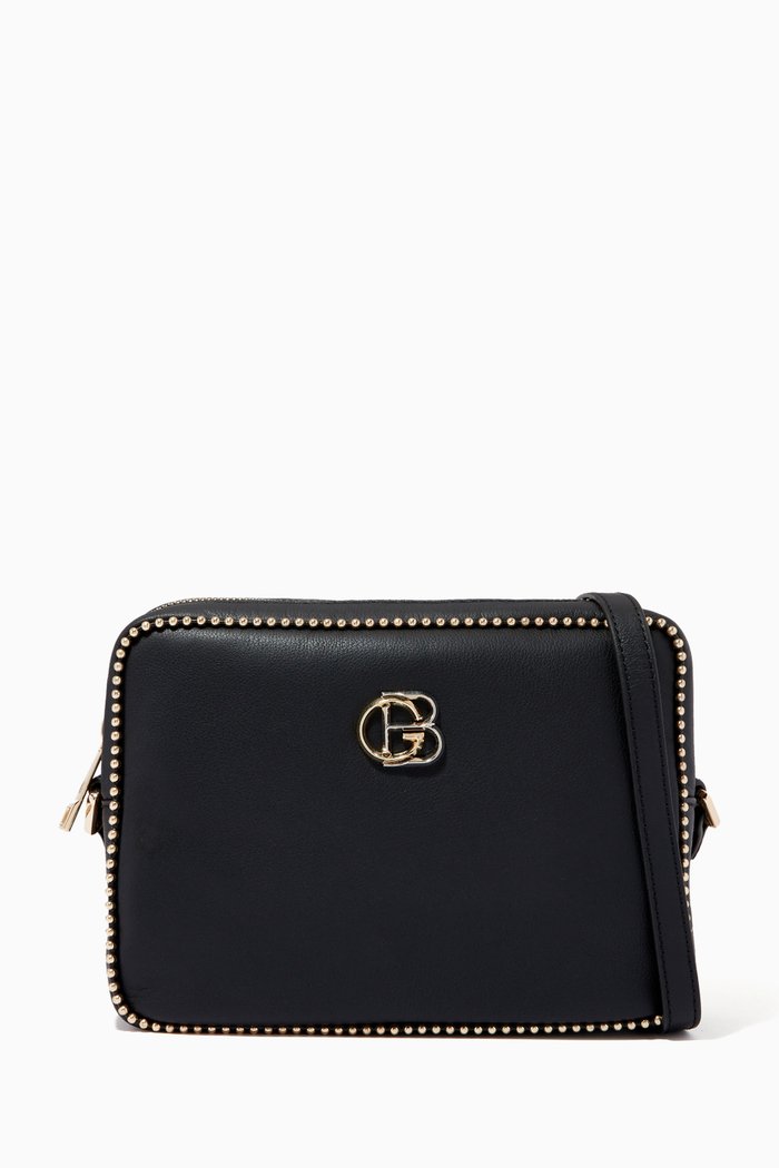

Studded Crossbody in Smooth Leather, Black