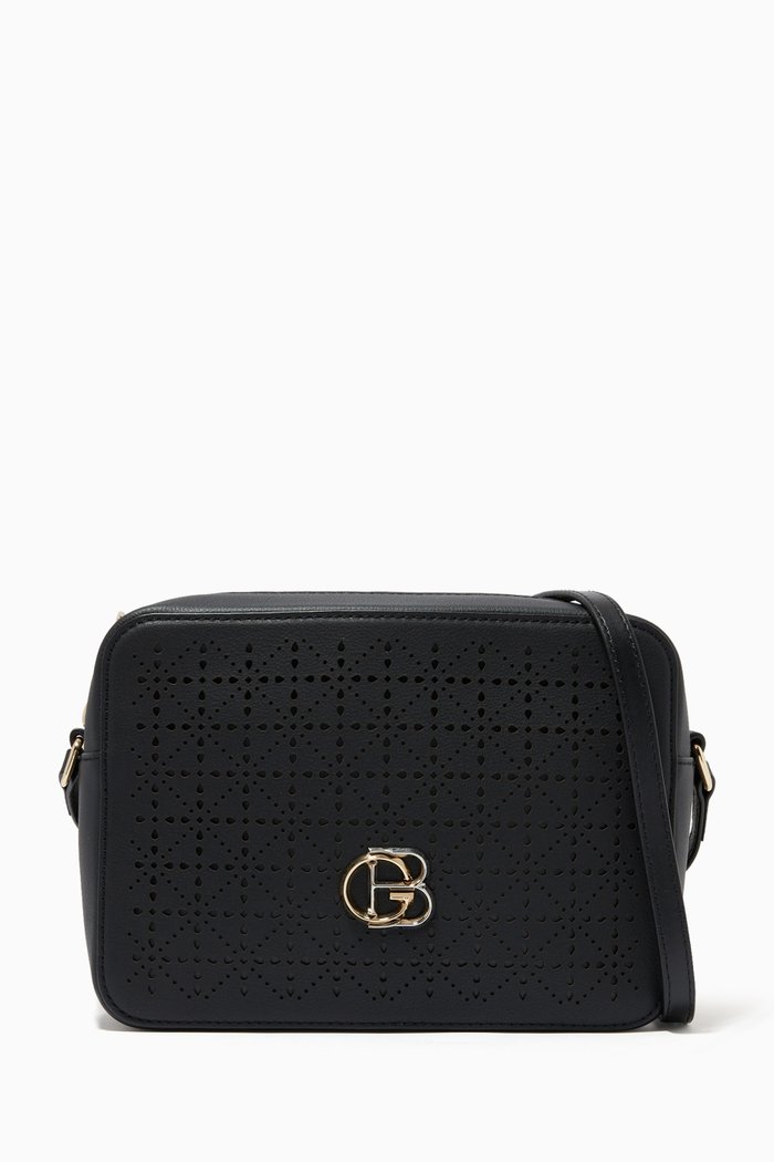 

Crossbody in Embossed Leather, Black
